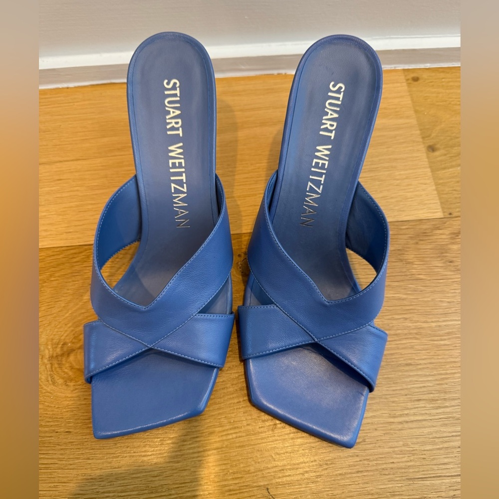 Stuart Weitzman Carmen Sandal in Blue Steel - Picture 6 of 6